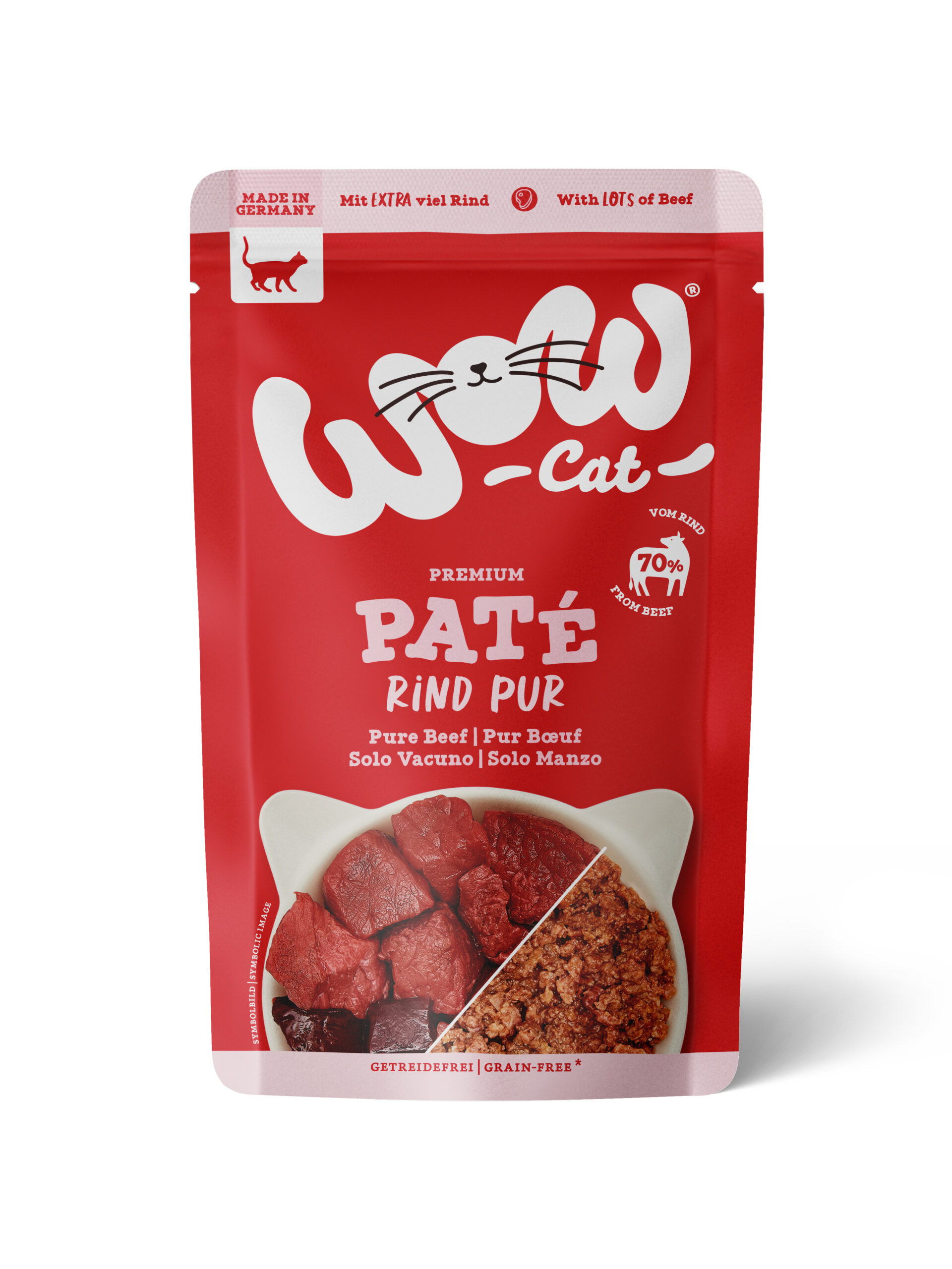 WOW CAT PURO VACUNO PARA GATO ADULTO - ALIMENTO HÚMEDO 125 GR