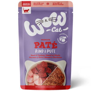 WOW CAT VACUNO Y PAVO PARA GATO ADULTO - ALIMENTO HÚMEDO 125 GR